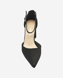 Black women's pumps on a post Derra - Footwear