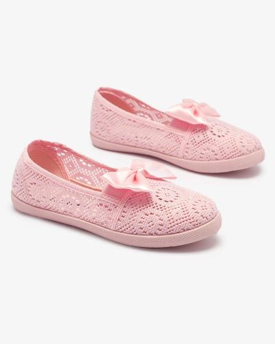 Girls' pink slip on sneakers with bow Sweet Life - Footwear