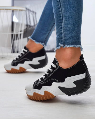 Women's black platform sports shoes Nacarry - Footwear