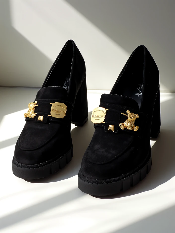 Katherine Elegante Черные Замшевые Туфли-Лодочки