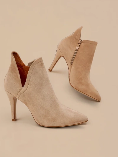 Light brown women's boots on a high heel Annalisa - Footwear