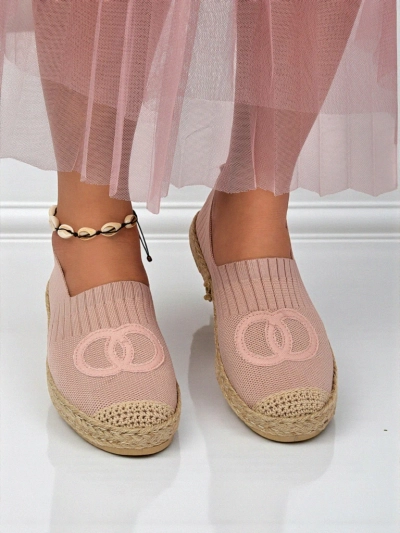 Naiste roosad Theodora espadrillad seemisnahast ökonahast, madalad