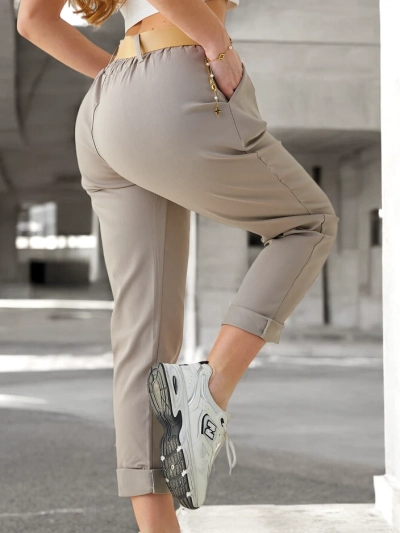 Royalfashion Женские брюки из вискозы с поясом