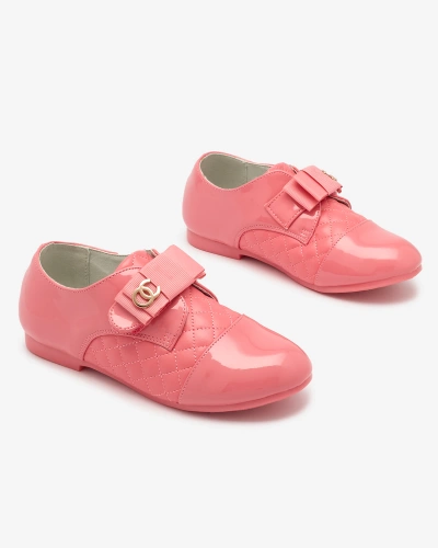 Girls' quilted eco leather half shoes in pink Werme- Footwear