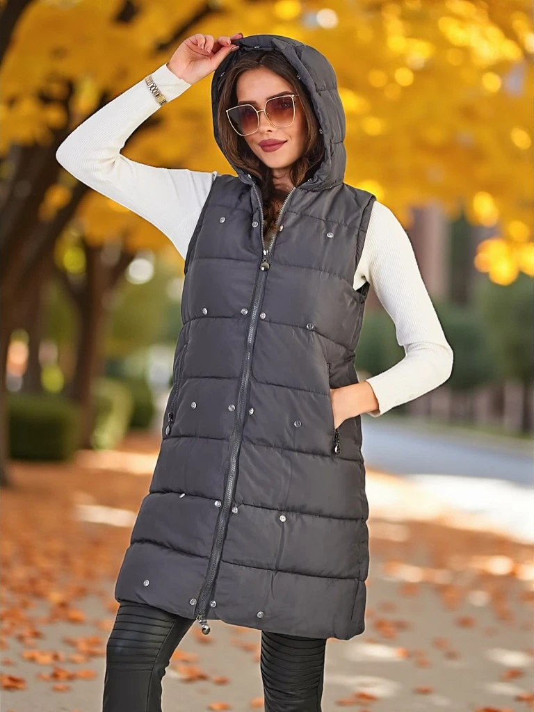 Royalfashion Women's jacket with detachable sleeves