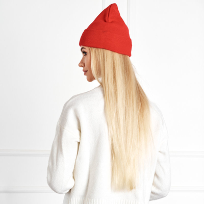 Women's red double-layer beanie - Accessories