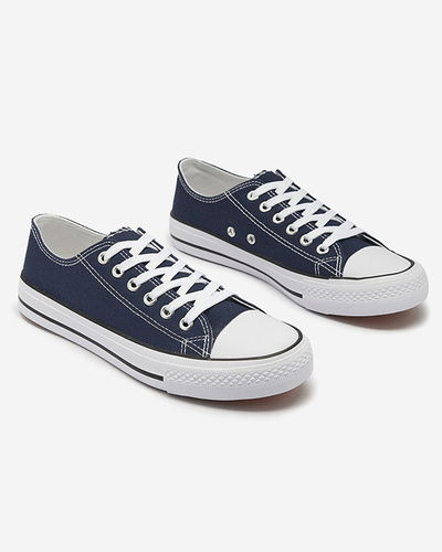 Navy blue women's classic lace-up sneakers Ogisa - Footwear