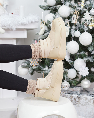 Royalfashion Sieviešu sniega zābaki bēšā krāsā Fopinia