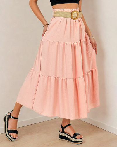 Royalfashion Women's midi skirt with belt