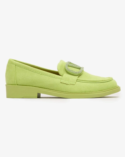 Royalfashion Women's lime green moccasins with ornament Fogras