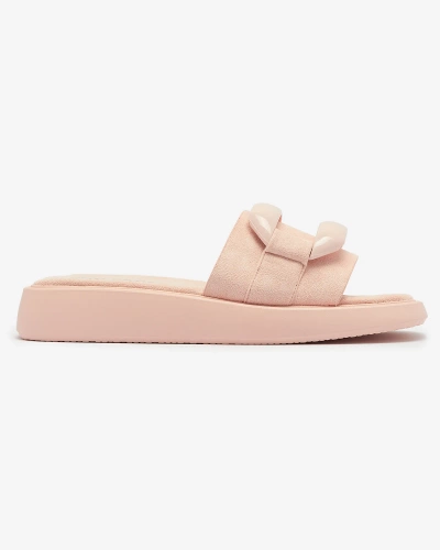 Pink women's flip-flops in eco-suede Omve - Footwear