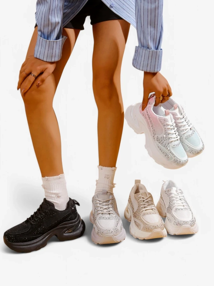 Royalfashion Sieviešu Sporta Čības ar Rhinestones Bloss