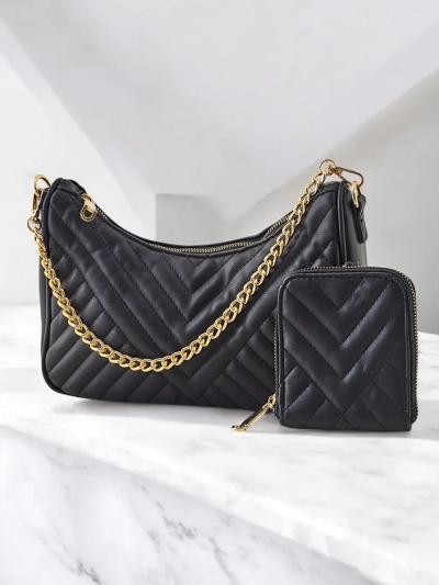 Royalfashion Maza sieviešu quilted rokassoma ar maku