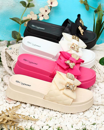 Royalfashion Sieviešu dūnotas dībeļi ar dekoratīvu loku Nelmi