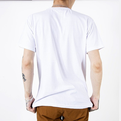 White Cotton Men's Printed T-Shirt - Clothing