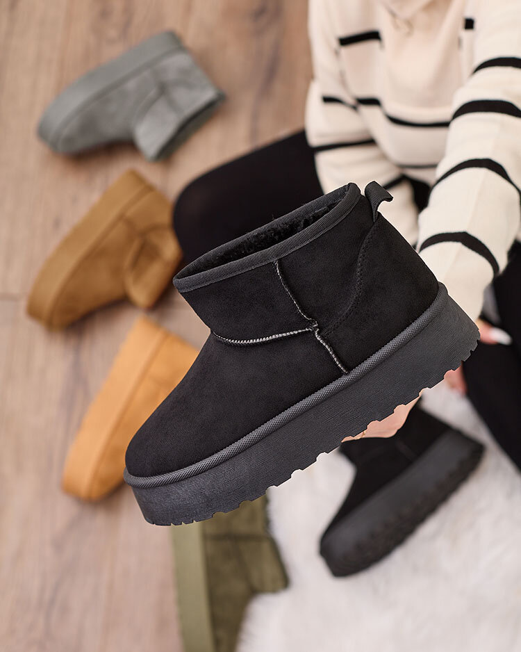 Royalfashion Черные женские сапоги на платформе Ersinella