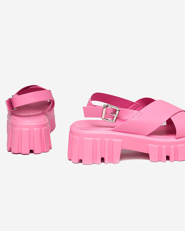 OUTLET Neona rozā sieviešu sandales uz kuplas zoles Otida - Apavi