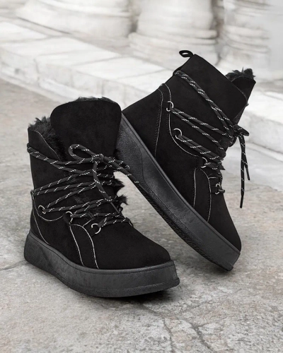 Женские зимние ботинки на шнуровке Royalfashion Mommer