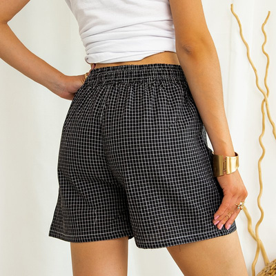 Women's black checked shorts PLUS SIZE - Clothing