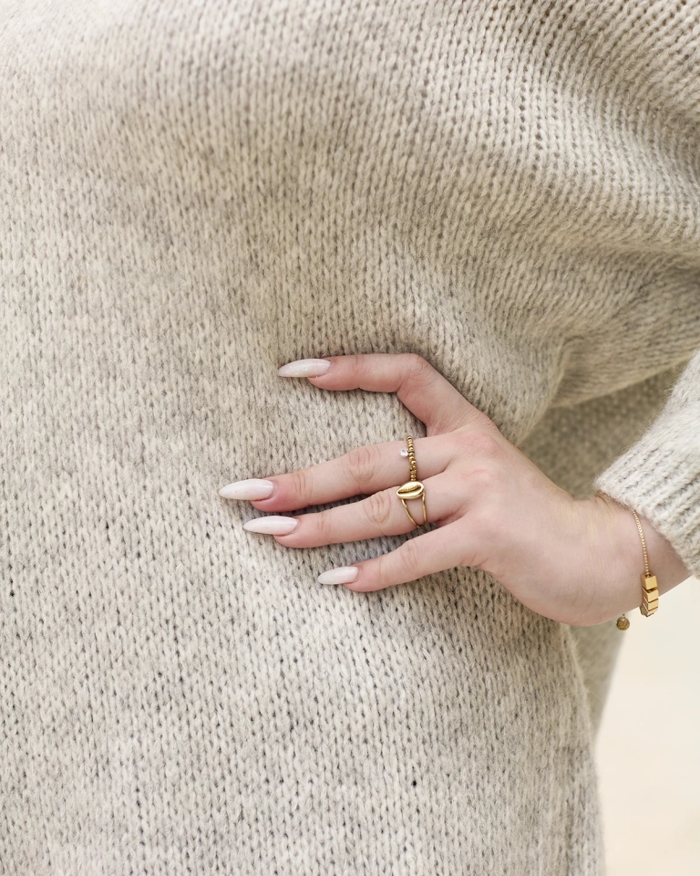 Royalfashion Pelēks sieviešu garais oversize džemperis