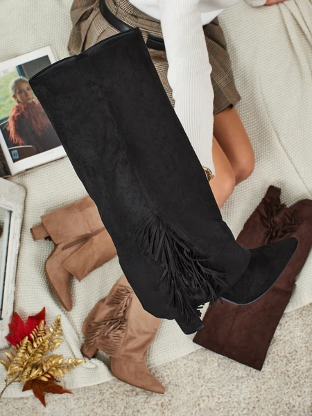 Женские казаки Rimolea из эко-замши с голенищем