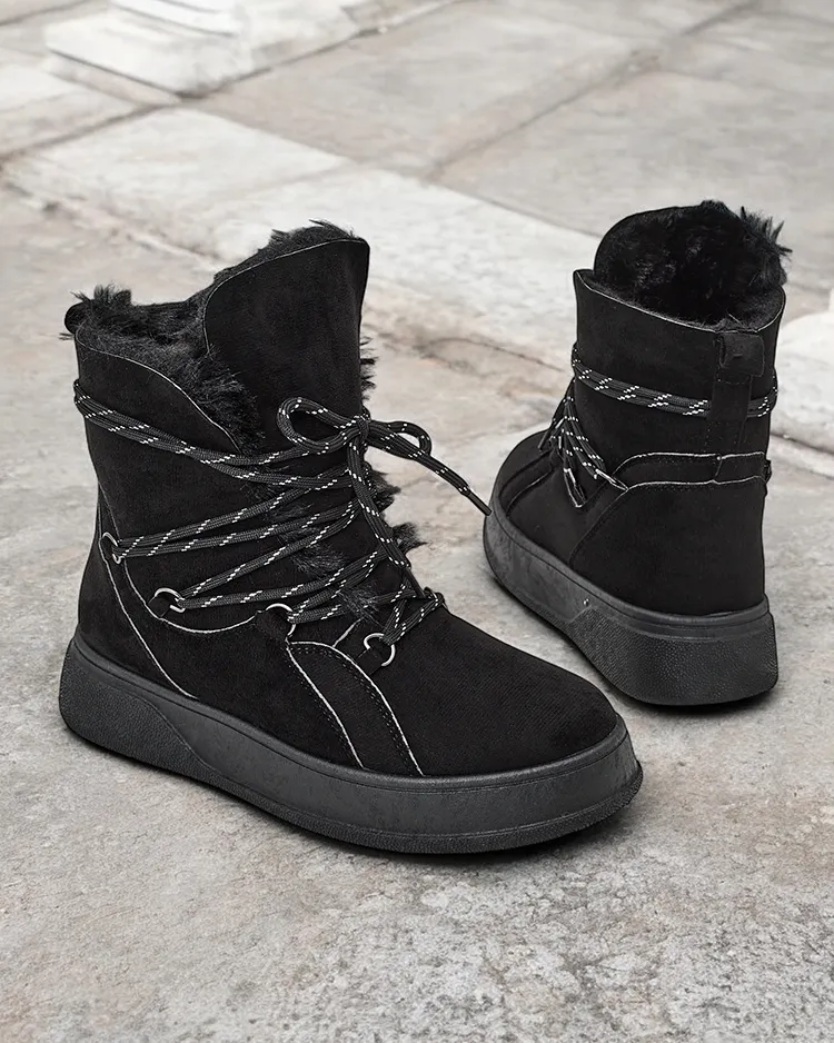 Женские зимние ботинки на шнуровке Royalfashion Mommer