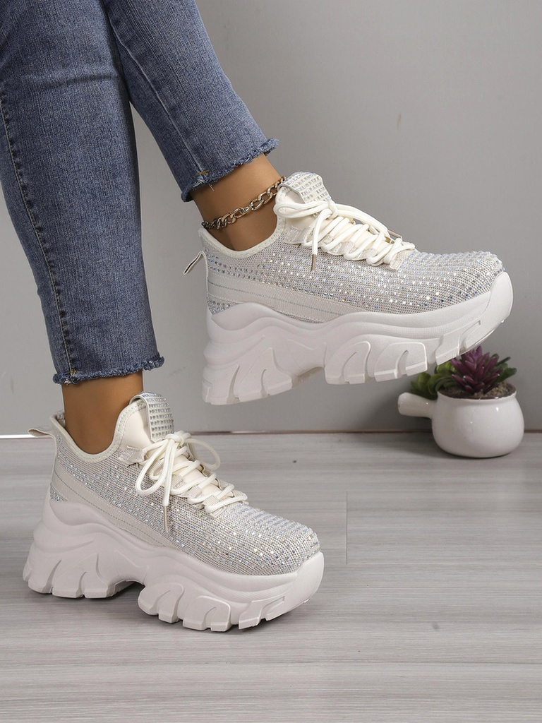 Royalfashion Women's sporty sneakers with rhinestones Blysco
