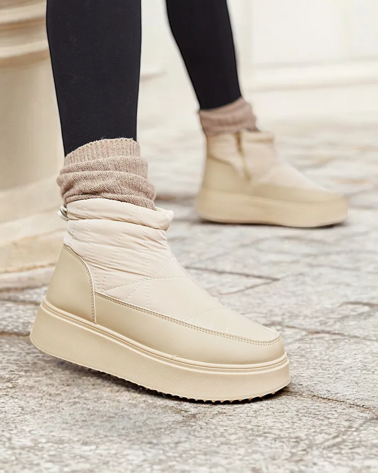 Royalfashion Sieviešu sniega zābaki bēšā krāsā Fopinia