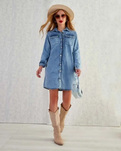 Royalfashion Women's cotton mini a'la denim dress