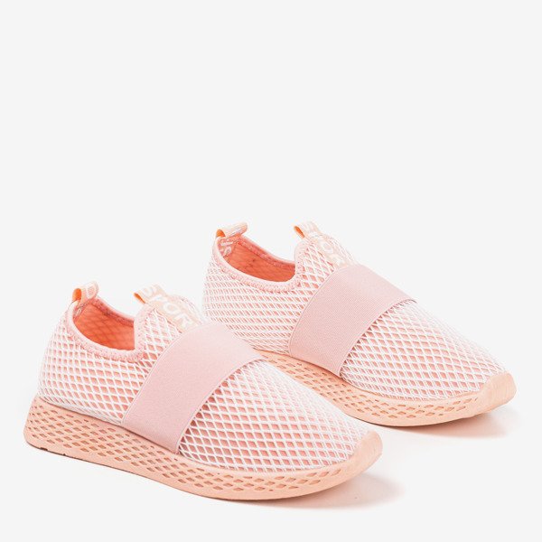 Pudrowe sportowe buty damskie typu slip - on Andalia - Obuwie