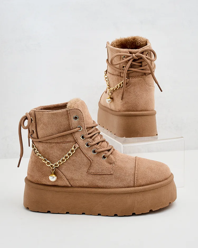 Royalfashion Women's lace-up Woruces boots