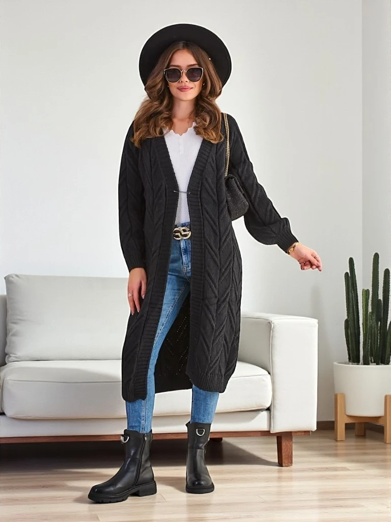 Royalfashion Women's Knitted Poncho Sweater