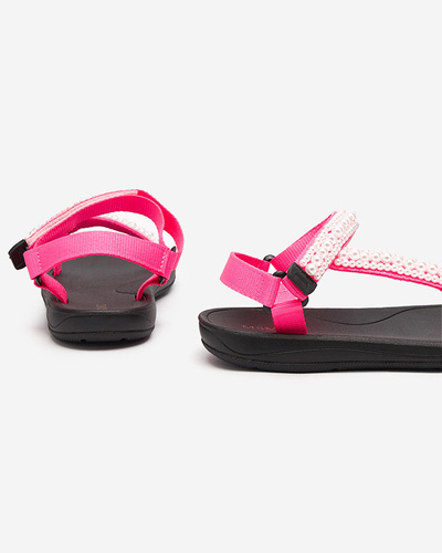 Neon pink women's sports sandals with Dotiss pearls- Footwear