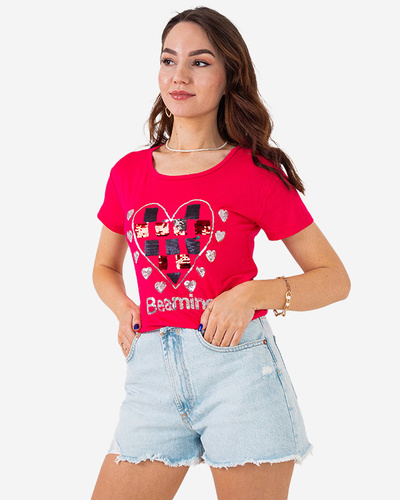 Fuchsia Women's Printed T-shirt - Clothing