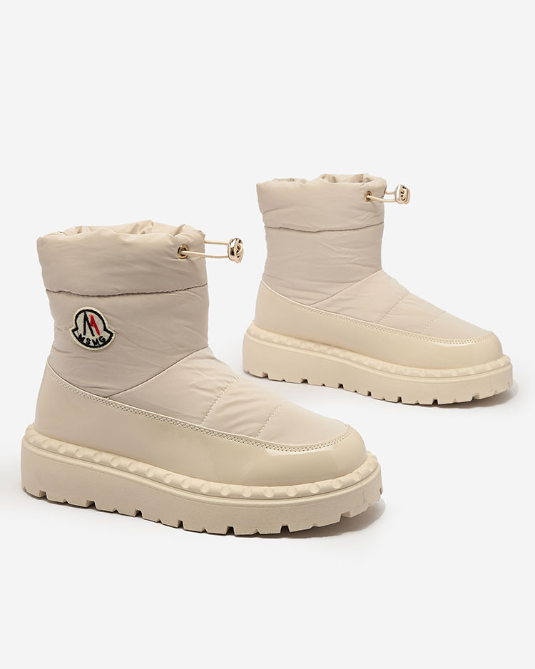 Royalfashion Women's slip-on snow boots in cream color Ireda