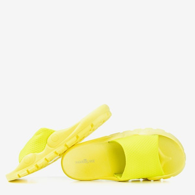 Неоново-желтые тапочки с сеткой Sensie - Обувь