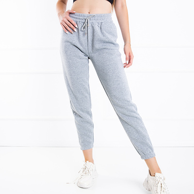 Royalfashion Grey women's sweatpants with stripes