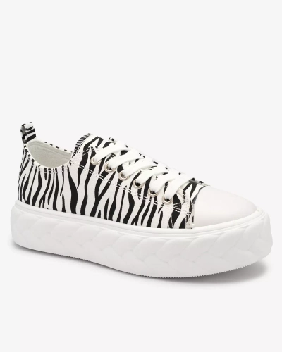 Royalfashion Black and white women's platform sneakers Atredika