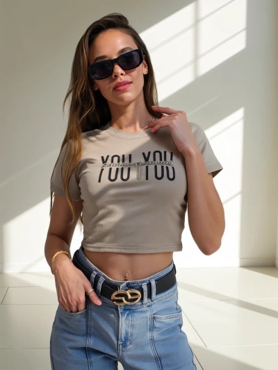 Royalfashion Women's Cotton Crop Top with the inscription