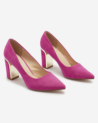 Fuchsia women's eco suede pumps on a post Afrogos- Footwear