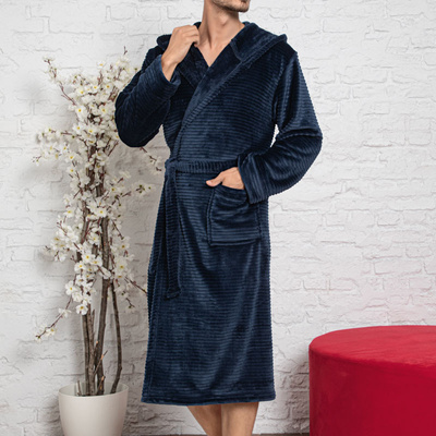 Men's navy blue bathrobe - Clothing