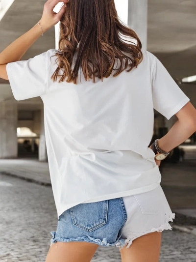 Royalfashion Sieviešu kokvilnas blūze ar drukātu