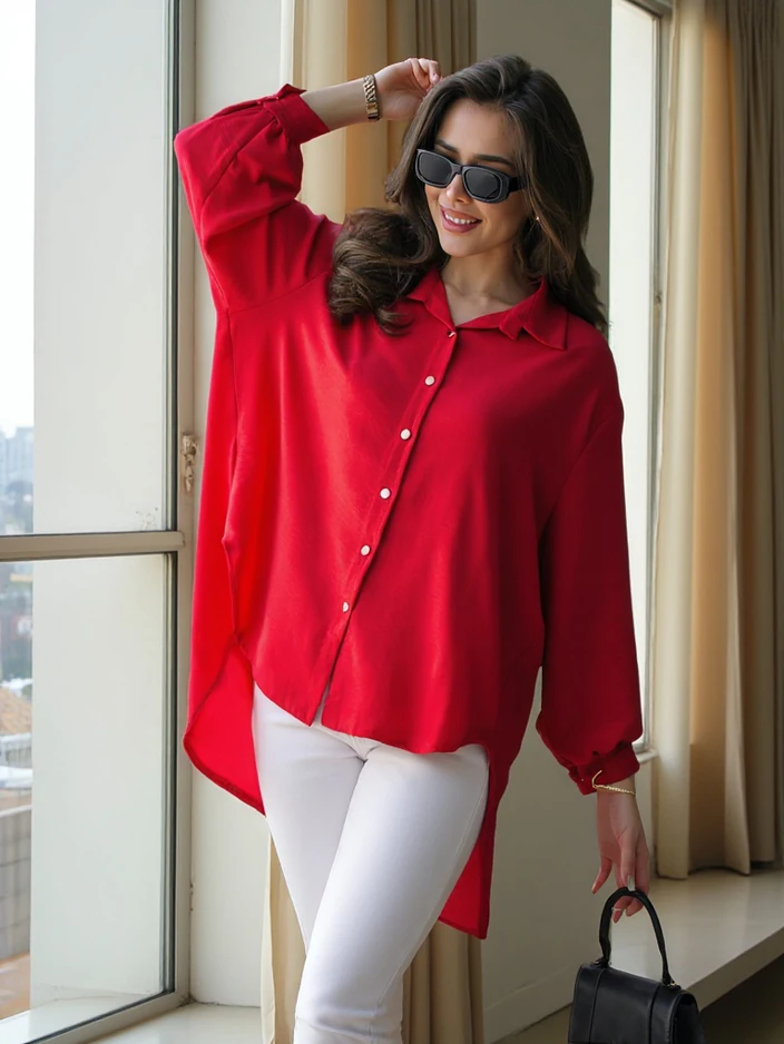 Royalfashion Garšīgs sieviešu pārāk liels krekls