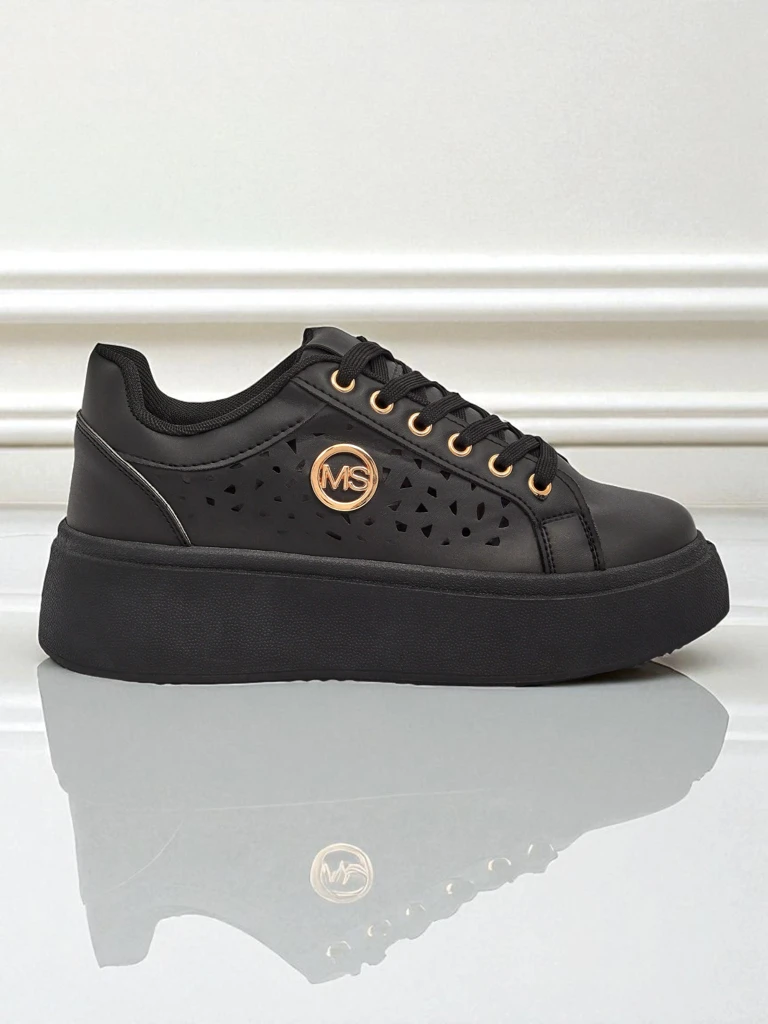 Aurelia Nero - Черная платформа Royalfashion из экокожи, модель LH201-8