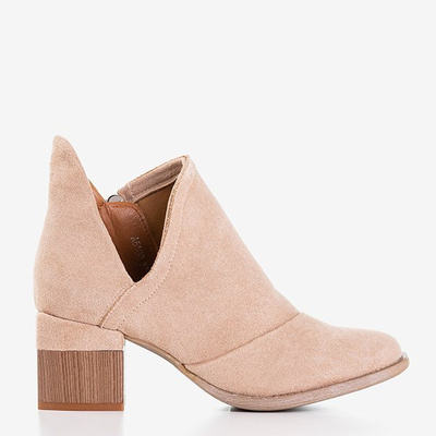 Light brown women's boots on the post Jeneuer - Footwear