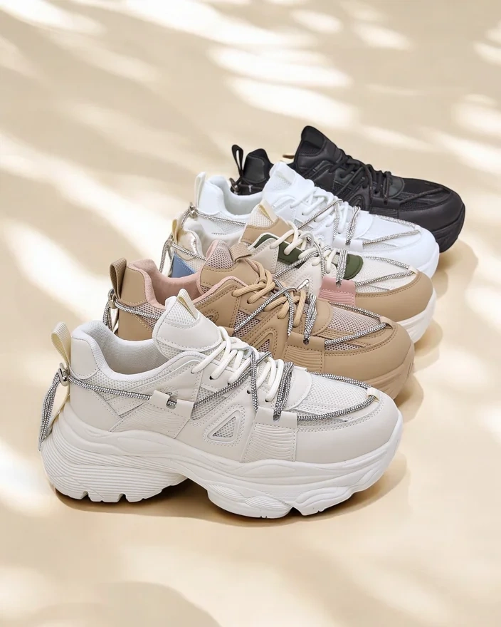 Royalfashion Women's Sneakers on a Thick Sole Reterri