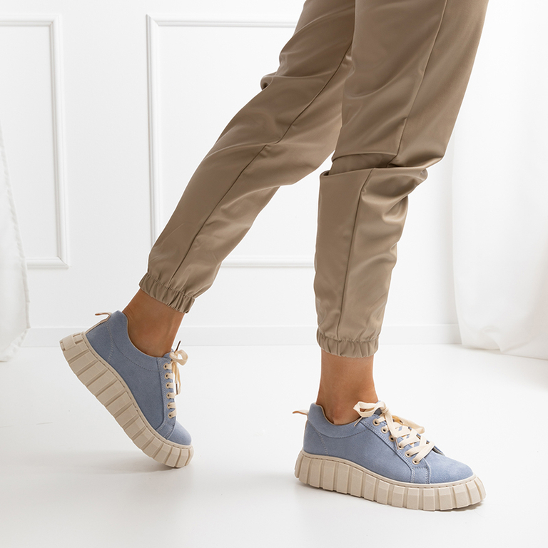 Blue women's fabric sports shoes Ristao - Footwear