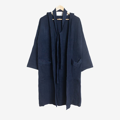 Navy hooded cardigan sweater - Clothing