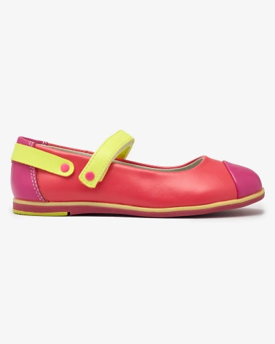 Pink girls' ballerinas with strap Ousupi- Footwear