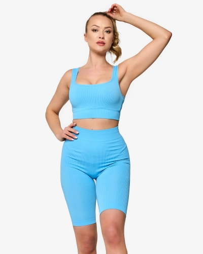 Blue women's striped sports set - Clothing